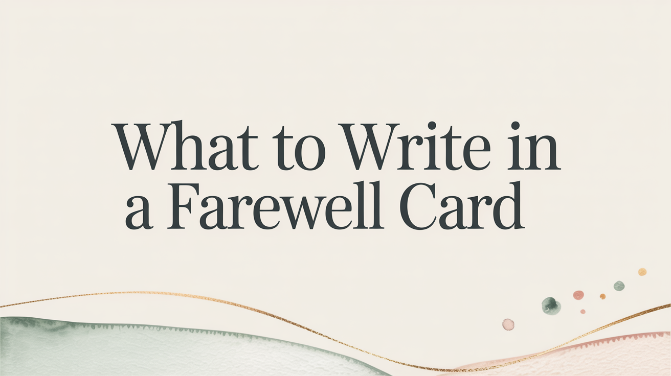 What to Write in a Farewell Card: Thoughtful Messages for Every Goodbye