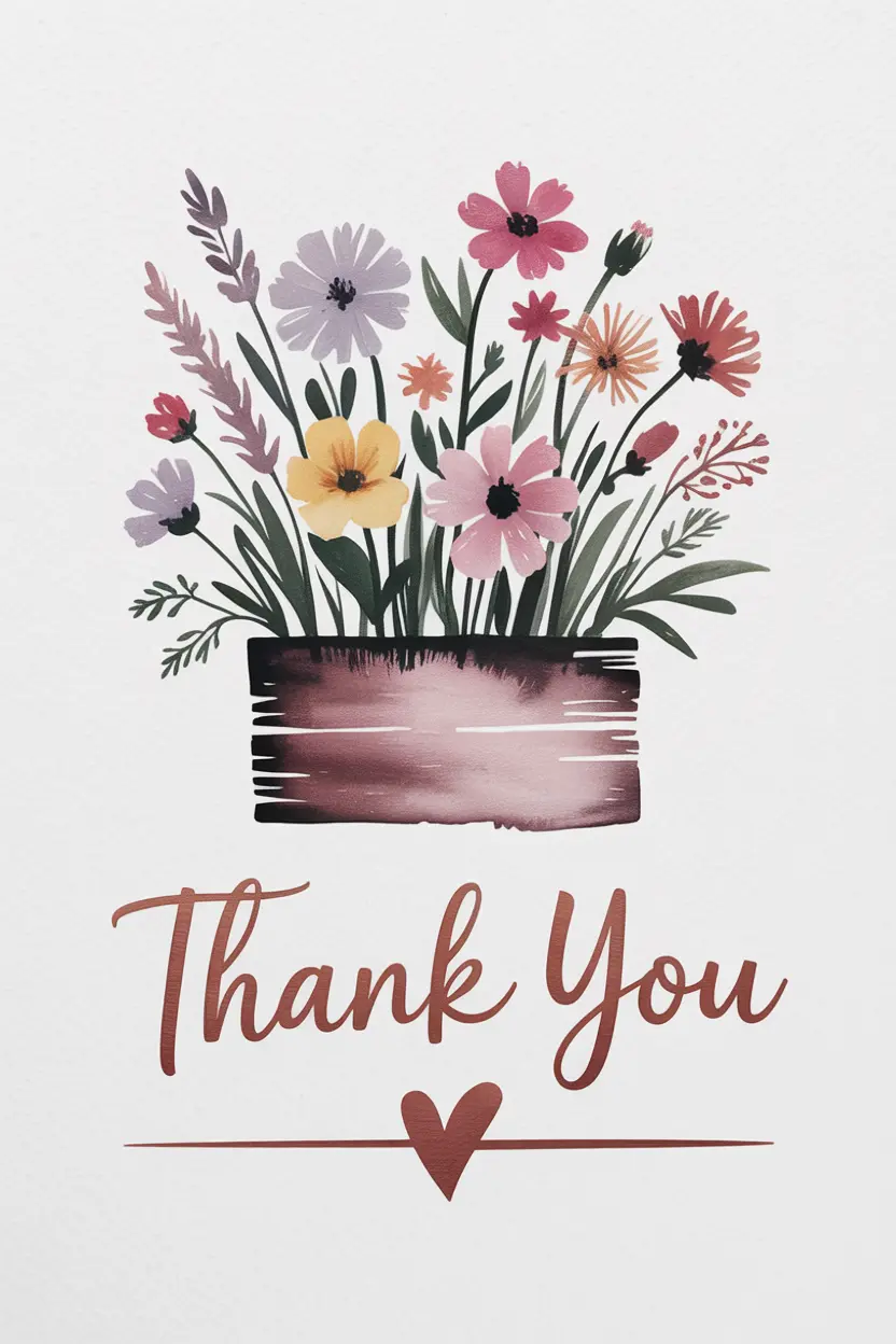Personalised thank you group card with messages and photos