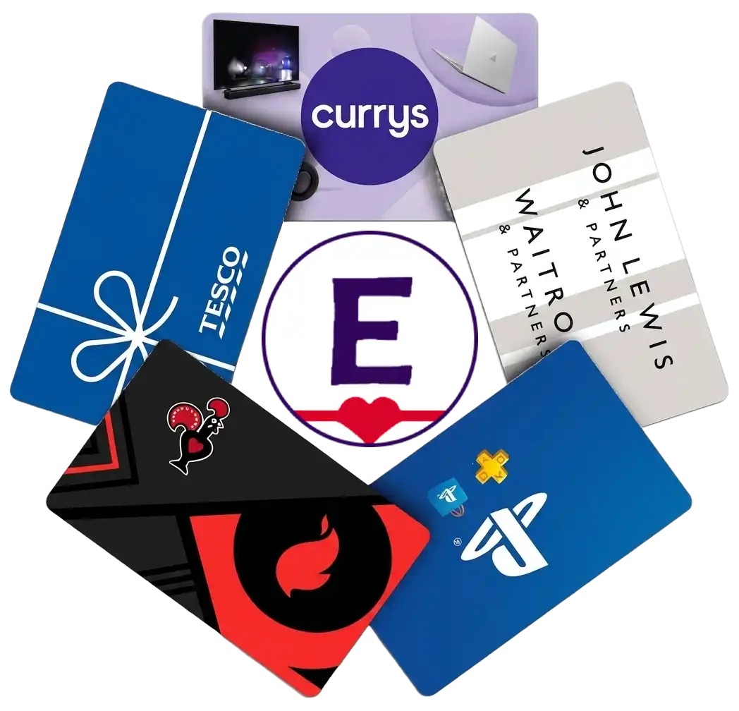 Gift cards from John Lewis, Currys, Tesco and more
